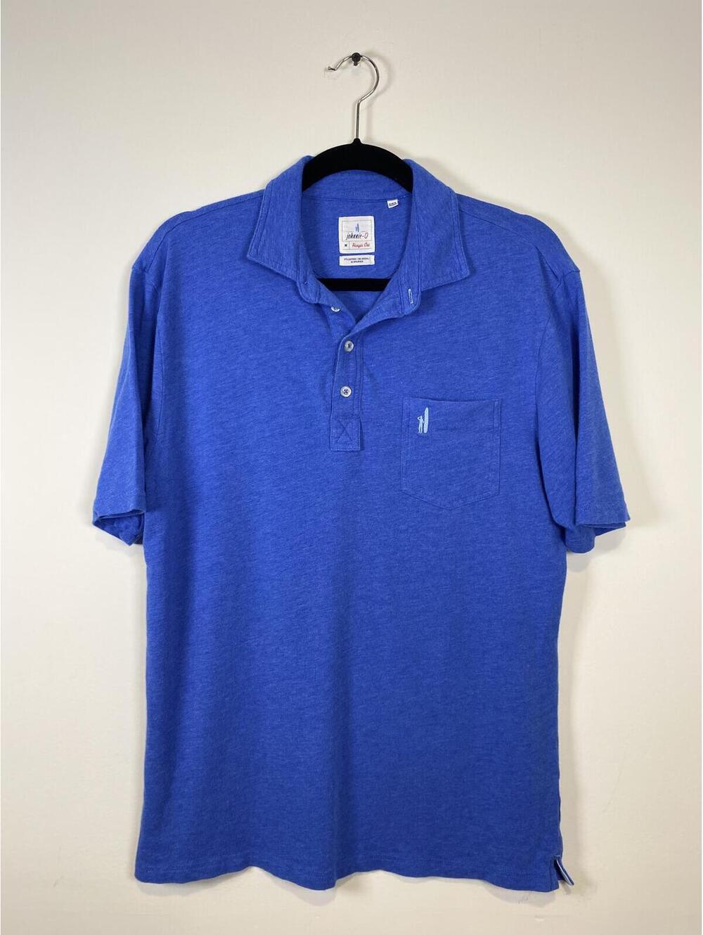 johnnie-O Hangin' Out Blue Polo Shirt with Pocket - Medium